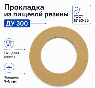 Прокладка из пищевой резины Ду 300
