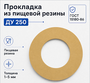 Прокладка из пищевой резины Ду 250