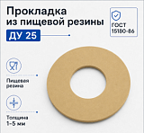 Прокладка из пищевой резины Ду 25
