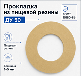 Прокладка из пищевой резины Ду 50