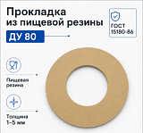 Прокладка из пищевой резины Ду 80